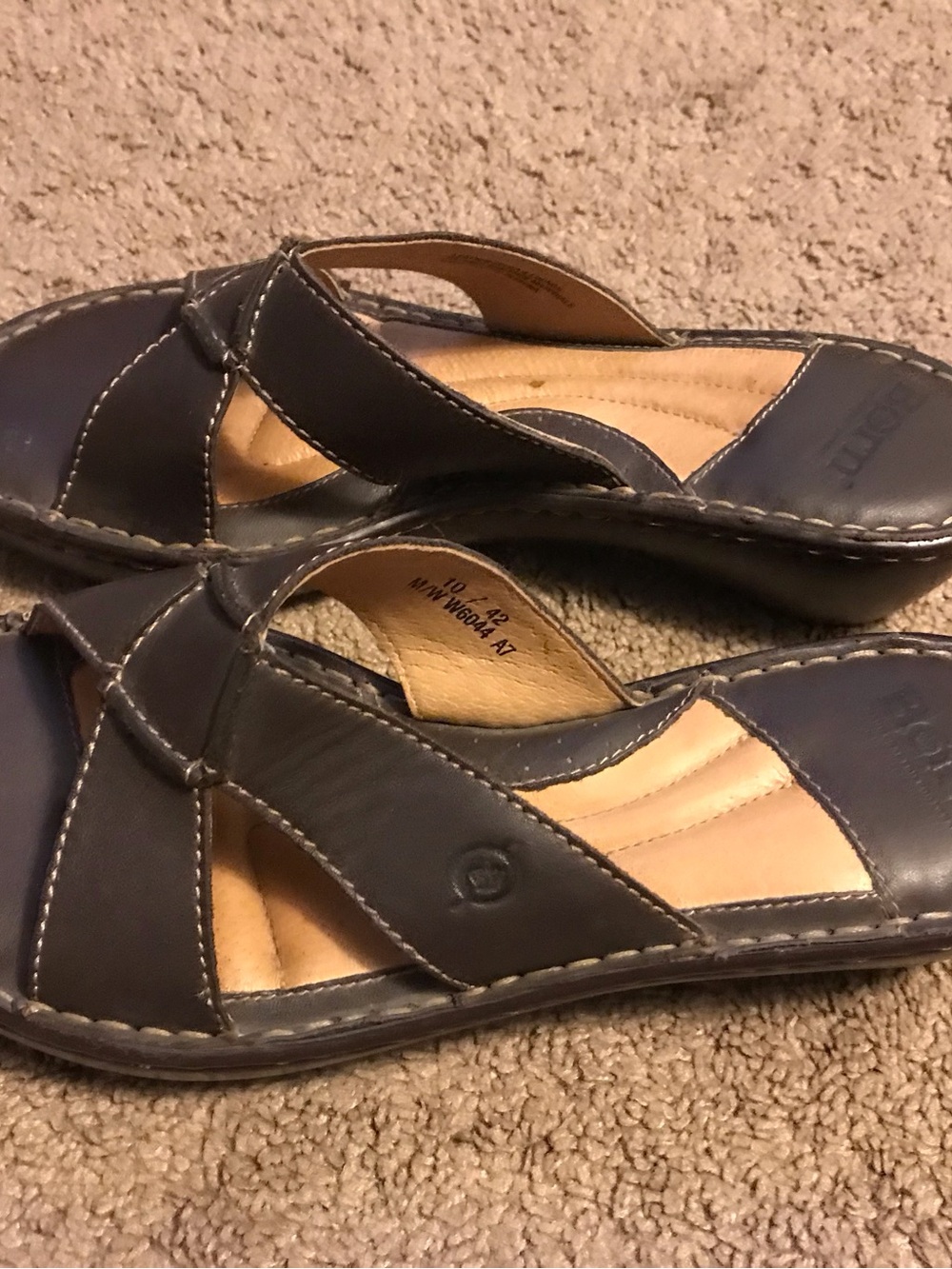 Born Shoes | Born Dark Brown Leather Crisscross Sandals Size 10|